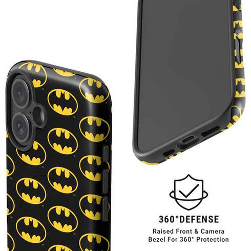 DC Comics Batman Logo Pattern iPhone 16 Magsafe Impact Case